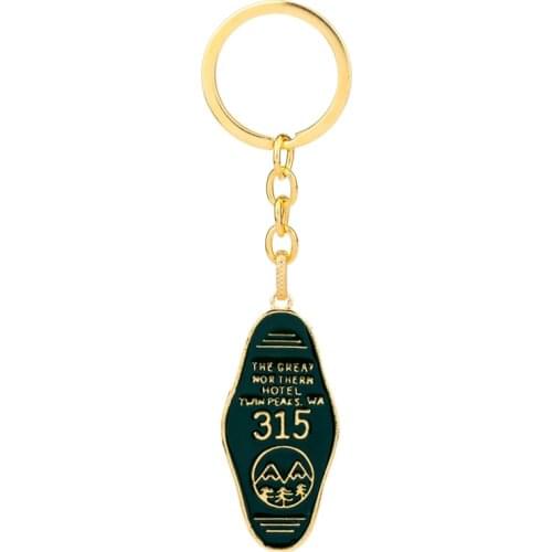The Great Northern Hotel Room # 315 Twin Peaks Keychain Charm Jewelry Key Rings Fashion Trinkets Key Chain Movie Prop Keyholder
