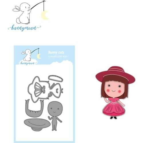 CH Straw Hat Girl Stencil Metal Cutting Dies For Scrapbooking Practice Hands-on DIY Album Card Decoration Dies