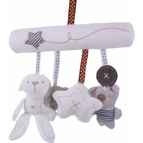 0-24 Months Baby Rattles Toys Plush Baby Toys Soft Animal Musical Rattle Stroller Toys for Baby Mobile Newborn Bed Cart