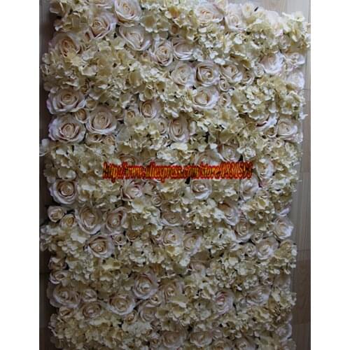 Champagne 10pcs/lot Artificial silk rose flower wall wedding backdrop decoration flower runner wedding flower stage TONGFENG