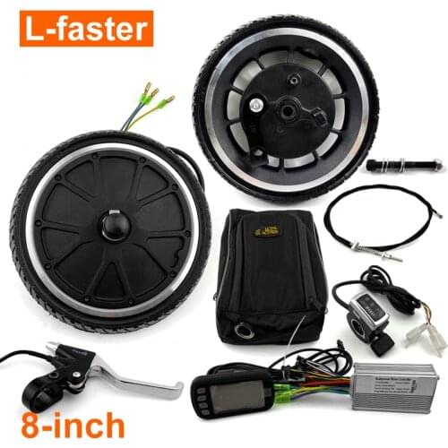 24V 250W Electric Kickscooter Conversion Kit With LCD Screen Controller 8 Inch Brushless Motor Wheel And Drum Brake Wheel