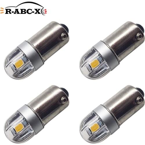 RUIANDSION4X BA9S T4W 3030SMD Car Clearance Light Dome Reading Lamp LED Dashboard Instrument Panel Bulb 6V 12V 200Lm 6000K 4300K