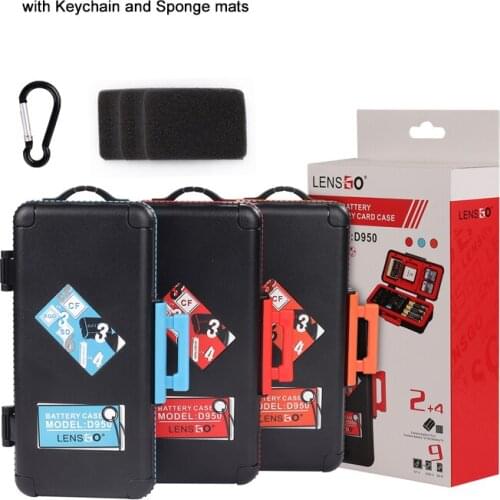 LENSGO Camera Battery Storage Box for AA Battery SD CF XQD Memory Card Case Shockproof Protector Storage Box D950