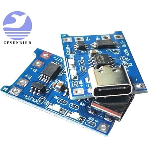 1PCS 5V 1A type-c USB 18650 Lithium Battery Charging Board Charger Module+Protection Dual Functions good