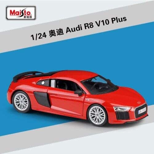 Maisto 1:24 Audi R8 V10 Plus Sports Car Die-cast Alloy Car Model Crafts Toy Tools Gift Adult Boys Ornaments Display