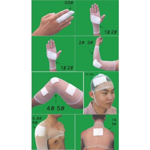1pcs 4# 1box 5meter Medical elastic mesh tube bandage gauze dressing dressing stretch free cut fish grid sleeve shape