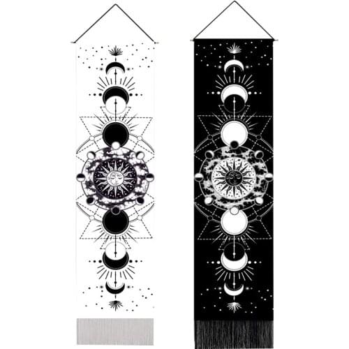 Sun And Moon Handmake Wall Hanging Polyester-cotton Wall Decor Tapestry Boho Pendant Crafts Hand Machine Washable Methodical