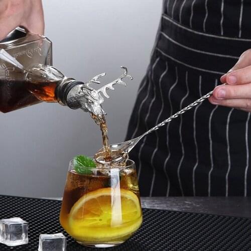 New Stainless Steel Deer Stag Head Wine Liquor Spirit Pourer Unique Wine Bottle Stoppers Wine Aerators Bar Tools