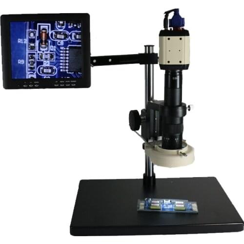 Full set VGA USB Digital Industrial Video Microscope Camera Set + 180X 300X C-MOUNT Lens+ 56 LED Light+8" LCD Monitor screen
