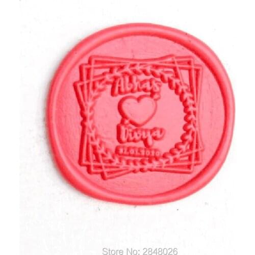 Custom Couple Names Wax Seal Stamp, Frame Stamp Kit,wedding heart invitation seals,wedding gift,personalised wood wax stamp