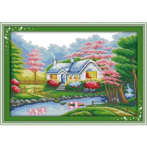 Beautiful homeland(2) cross stitch kit 14ct 11ct count printed canvas stitching embroidery DIY handmade needlework