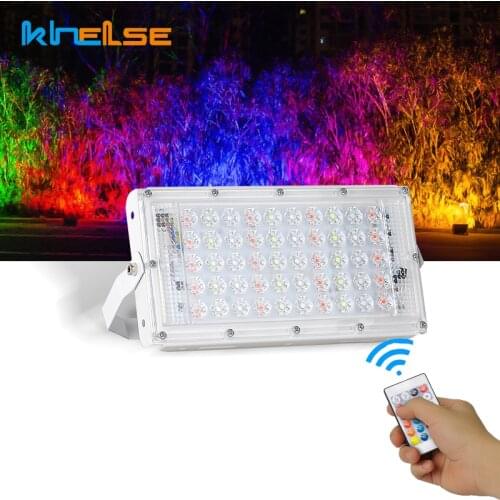 Christmas Outdoor Lamps Spotlight 50W RGB LED Floodlight Waterproof Reflector Lighting IP65 Garden RGB Flood Lights AC 220V 240V