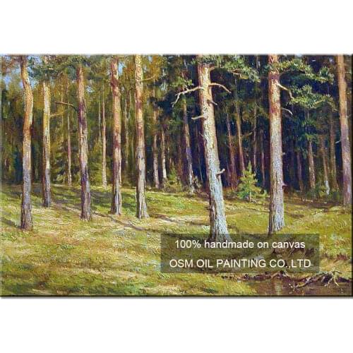 Hand Painted Russian Green Landscape Oil Painting Wall Art Home Decor Tree Paintings for Living Room Scenery Painting
