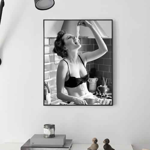 Modern Sexy Woman Portrait Art Canvas Print Naughty Girl Poster Nordic Canvas Art Beauty Wall Picture Painting Home Bar Decor