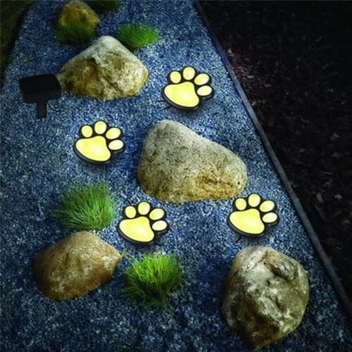 LED Solar Garden Light Outdoor Waterproof for Garden Decoration Solar Dog Cat Animal Paw Print Lights Solar Decor Path Lawn Lamp