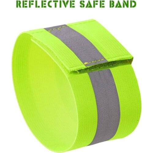 Reflective Band Strap Wrist Leg Ankle Safe Fluorescent Green Warning Belt Grow in Dark Night Running Cycling Jogging Wristband