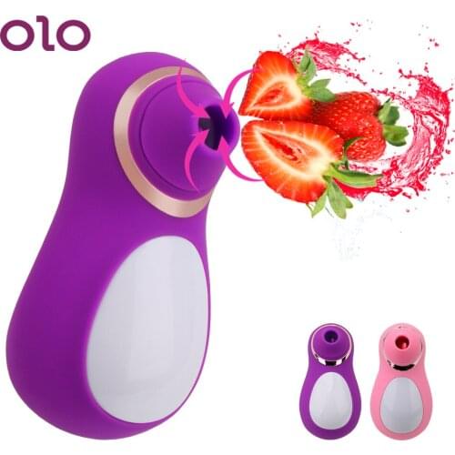 OLO 10 Speeds Silicone Clitoral Sucking Vibrator G spot Clitoris Stimulator Nipple Tongue Vibrator Sex Oral Licking