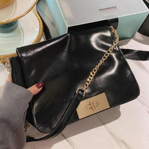Vintage Flap Crossbody bag 2020 Fashion New High quality Soft PU Leather Womens Designer Handbag Chain Shoulder Messenger Bag