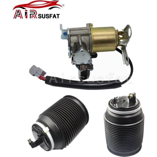 1 pair Air Suspension Spring Bag + Air Compressor Pump For Toyota Land Cruiser Prado 120 4Runner For Lexus GX470 2003-2009