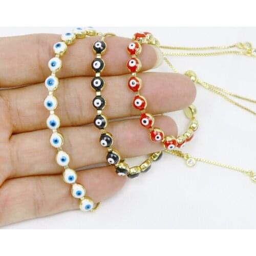 10 Pcs Eyes Bracelet Chain Mix color Eyes charms Bracelet Lovely Chain Bracelet Gold chain Bracelet Jewelry Bracelet 90046