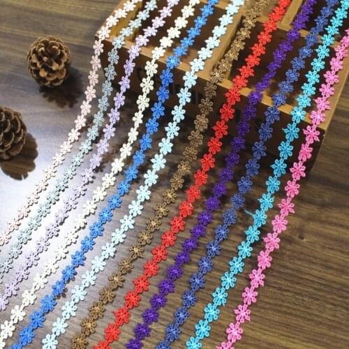 14yards/lot Wide 1.3cm Little Flower Lace Ribbon Embroidered Lace Fabric Trim Diy Handmade Sewing Crafts Underwear Decoration
