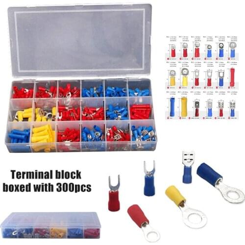 300pcs Heat Shrink Ring Assorted Insulated Electrical Wire Connectors Terminals SDF-SHIP