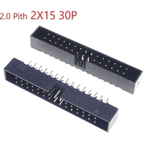 500 Pcs Box Header 30 Pin 2x15P 2.0mm Pitch Male Shrouded PCB straight IDC Socket dual rows space 2.0 Through hole DIP