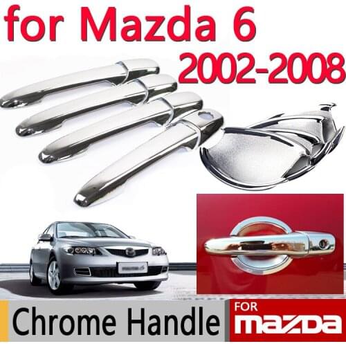 Chrome Door Handle Covers Trim Set For Mazda 6 2002-2008 4 Door Atenza Accessories 2003 2004 2005 Sedan Wagon Car Styling