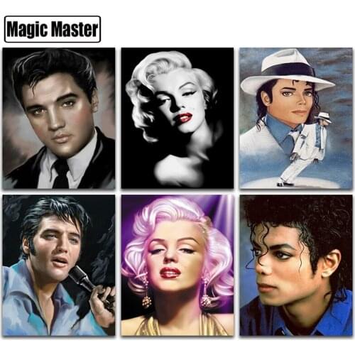 Full Square/Round Drill 5D DIY Diamond Painting Marilyn Monroe Michael Jackson Elvis 3D Embroidery Cross Stitch 3D