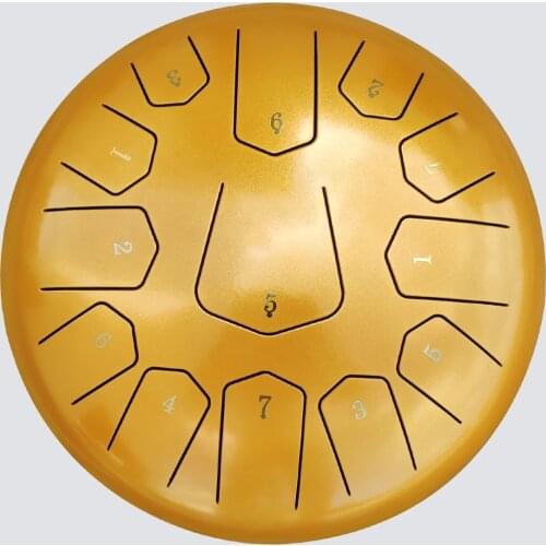 AS TEMAN TANK DRUM HANDPAN INSTRUMENT 12 INCHES 13 NOTES C MINOR GOLDEN STEEL TONGUE DRUM WITH GIFT SET FREE SHIPPING IN THE USA