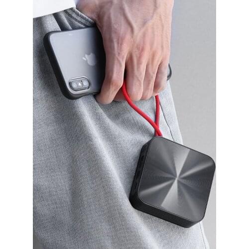 Built In Cable Black Power Bank For iphone Samsung Portable Charger 10000mAh Bank Power Mini Power Bank For Android