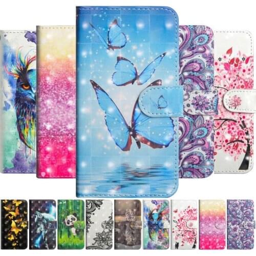 Colored Painted Kids Case For Samsung Galaxy A01 Core A20S A21S S20Fe S20 Ultra M31S Card Pocket Flip Leather Holster S10E P24G