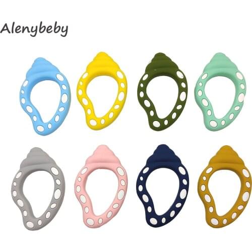 Baby Silicone Conch Shape Animal Teether Infant Teething shell Pearl Bead For DIY Nursing Necklace Pendant Accessories Toy