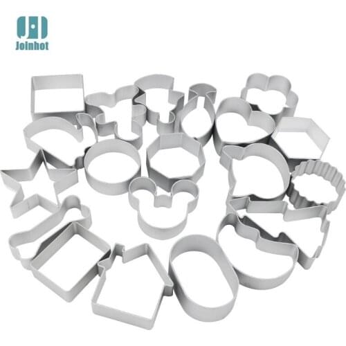 Dropshipping Cute cartoon apple Shape Cookie Frame Cake Aluminum Alloy Mold DIY Cooking Metal Cutter 44 designs