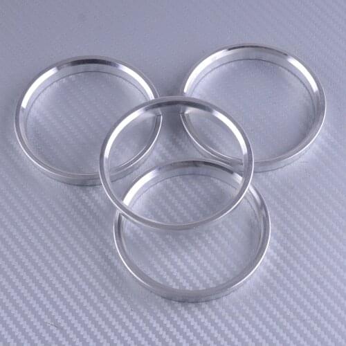 DWCX 4pcs Aluminum Alloy Silver Car Wheel Hub Centric Rings Spigot Spacer Range 73.1OD to 66.6ID