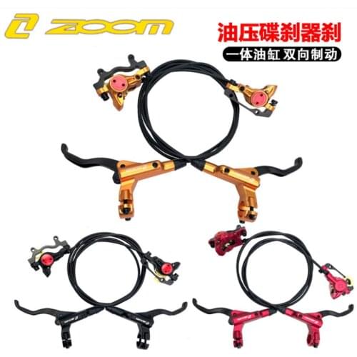 ZOOM Mountain Bike Hydraulic Brake HB875 Bicycle Aluminum Alloy Disc Brake Caliper Rotors Front and Rear800/1400mm w/Bolts