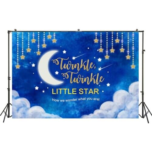 HUAYI Photography Backdrops Birthday Photo Backdrop Twinkle Twinke Little Star Baby Shower Decor Banner Photo Background W-596