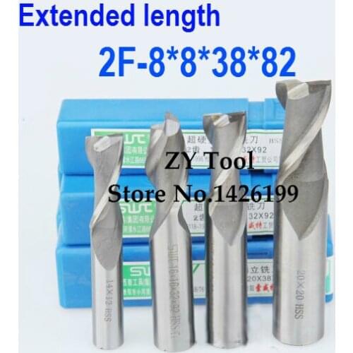 10pcs /set 8.0mm 2 Flute HSS & Extended Aluminium End Mill Cutter CNC Bit Milling Machinery tools Cutting tools.Lathe Tool
