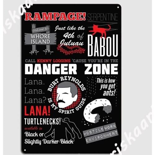 Danger Zone Acher Metal Sign Wall Decor Customize Wall Cave Living Room Tin sign Posters