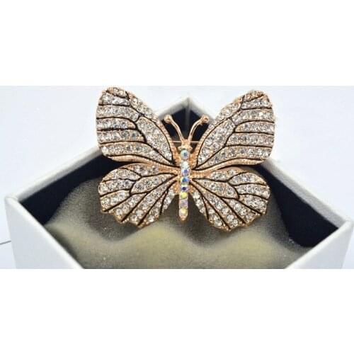 New European Scarf Buckle Crystal from Austrian High-grade butterfly brooch Fashion womens corsage For Wedding Party
