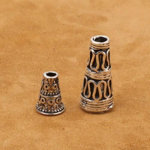 Wholesale S925 Sterling Silver Jewelry DIY108 Beads Accessories 7mm Base Tee Pagoda Tassel Making Head