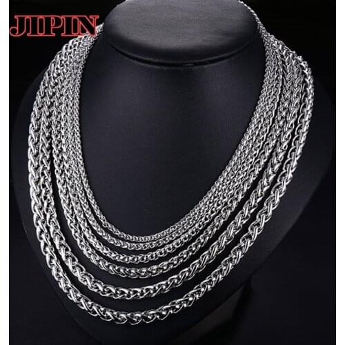Stainless Steel Keel Chain Necklace Fashion Punk Mens Jewelry Width 3MM 4MM 5MM 6MM Length 50-55CM Drop shipping B01009