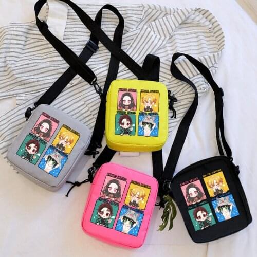 Popular Anime Demon Slayer:Kimetsu no Yaiba Shoulder Bag Canvas Crossbody Bag School Bag Travel Bag