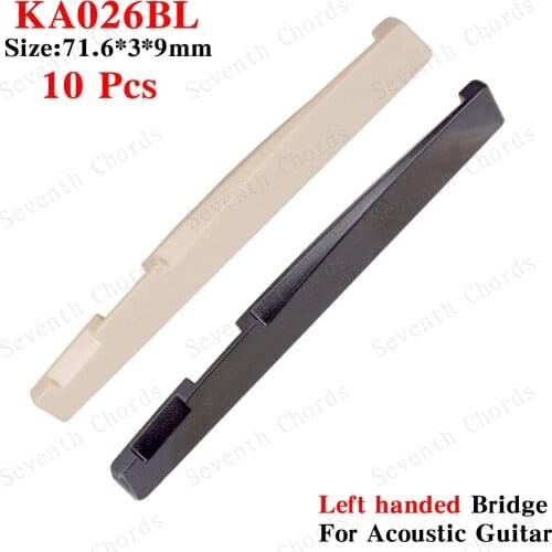 10 Pcs Plastic Left handed Acoustic Guitar String Bridge Saddle - 71.6 x 3 x 9mm - Lvory White - KA026BL