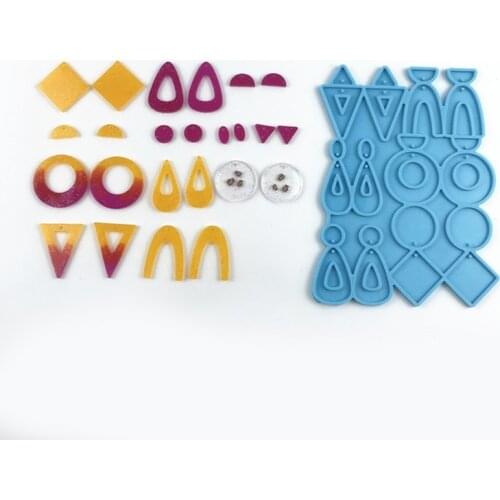 Earrings Epoxy Resin Mold Ear Studs Dangle Casting Silicone Mould DIY Crafts Jewelry Pendants Making Tool