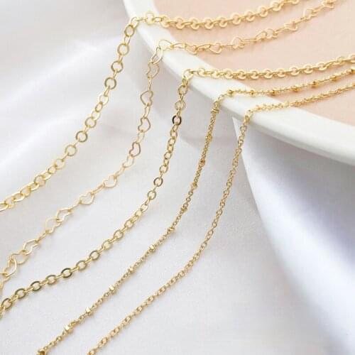 Gold-coated thin chain Flat O chain Cross loose chain diy Jewelry Material Necklace Bracelet Copper chain