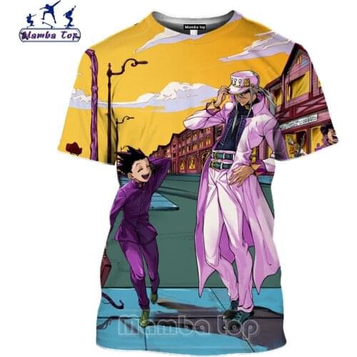 Mamba Top Men Tshirt 3D Print Anime Movie JoJo Bizarre Adventure T Shirt Women Harajuku Cartoons Tee Jonathan Joestar Streetwear