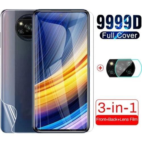 Screen protectors tempered glasses for xiaomi poco x3 pocox3 pro pocox3pro hd camera lens back hydrogel film poco x3 pro glass