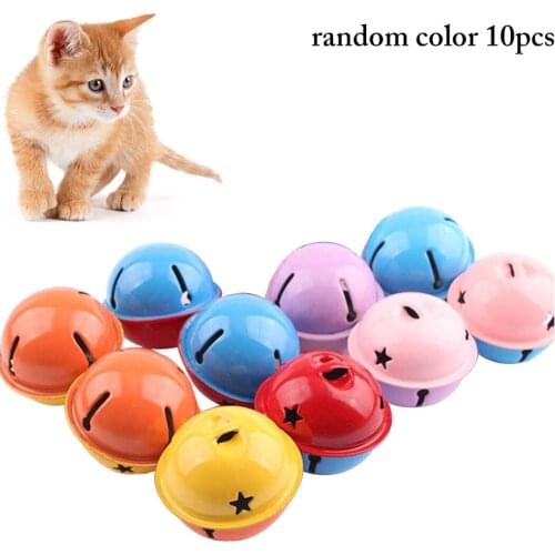 10PCS Cat Bell Toy Metal Cat Interactive Toy Star Design Funny Cat Collar Bell Cat Jingle Bell Pet Supply Random Color