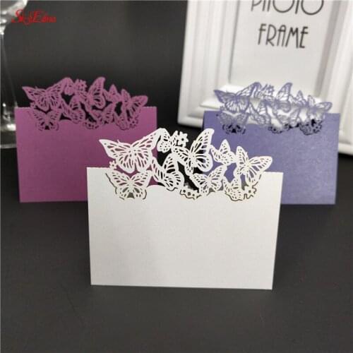 10pcs Laser Cut Butterfly Seat Card Name Place Cards Wedding Party Table Card Festive Events Supplies Decoration 8zsh085